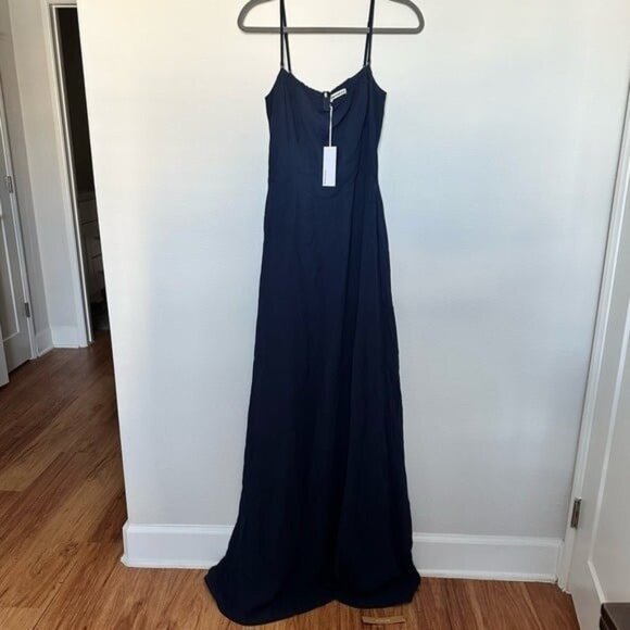 NWT Reformation Ingrid Dress in Navy Size 10 - Picture 4 of 12